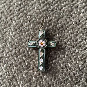 Floral Cross Pendant Necklace